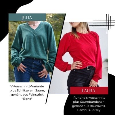 Basic Sweater La Bavarese - V-Ausschnitt oder Rundhals? - Basic Sweater La Bavarese - V-Ausschnitt oder Rundhals?
