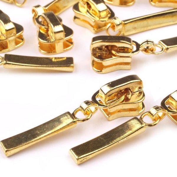 Zipper f&uuml;r Profil-Rei&szlig;verschl&uuml;sse 5 mm zierlich - gold