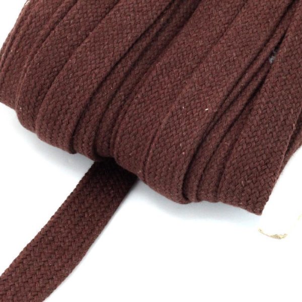 Flachkordel Baumwolle uni - 20 mm breit - dunkelbraun