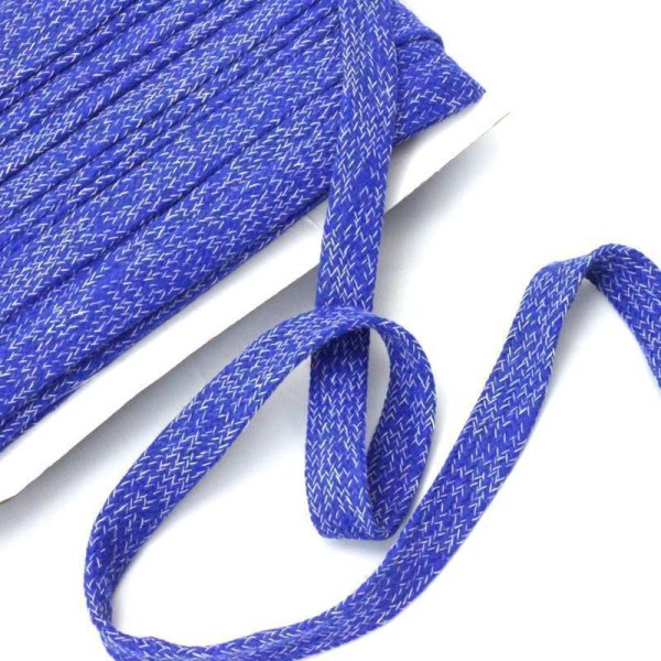 Flachkordel Baumwolle meliert - 20 mm breit - royalblau