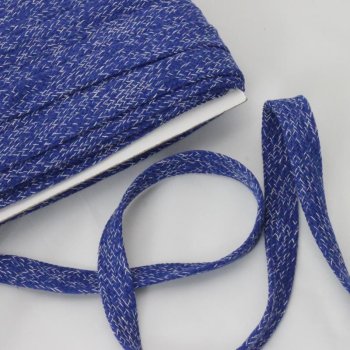 Flachkordel Baumwolle meliert - 20 mm breit - blau