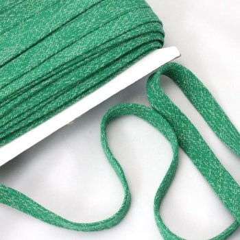 Flachkordel Baumwolle meliert - 20 mm breit - grün