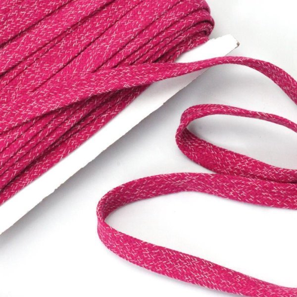 Flachkordel Baumwolle meliert - 20 mm breit - pink