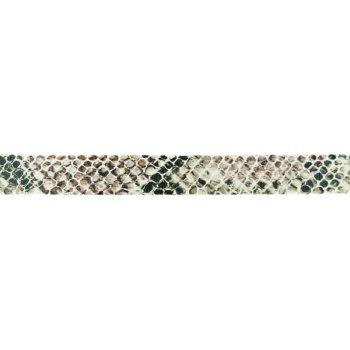 Zierband Kunstleder Schlangenprint - weiß