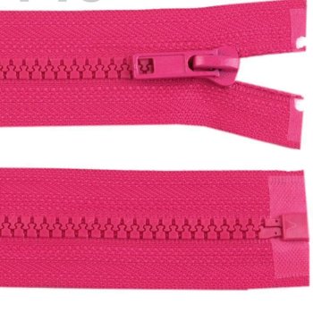 Rei&szlig;verschl&uuml;sse Kunststoff 5 mm -  L&auml;nge 60 cm teilbar - pink