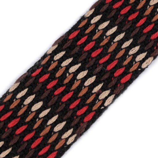Gurtband - 35 mm - gemustert - braun/rot/beige