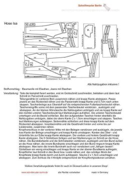 Papierschnittmuster Schnittmuster Berlin Hose Isa