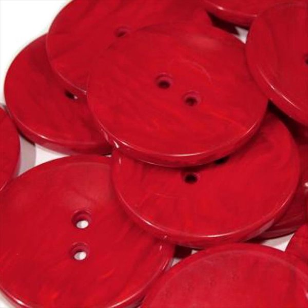 Kunststoffknopf im Perlmuttdesign- 38 mm Durchmesser - rot