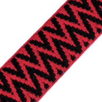 Gurtband - 35 mm - Zick-Zack-Muster - rot/schwarz