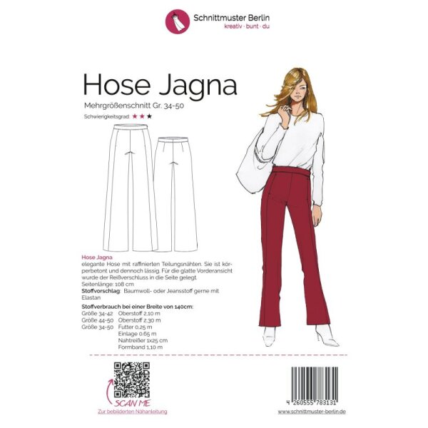 Papierschnittmuster Schnittmuster Berlin - Hose Jagna