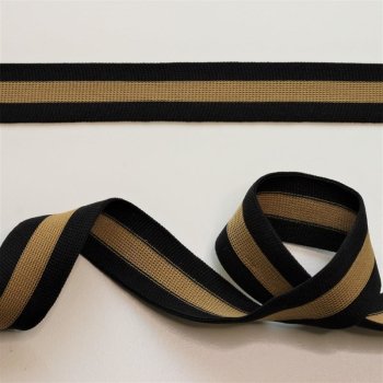 elastisches Band / Stripe - 3 cm breit - schwarz/gold