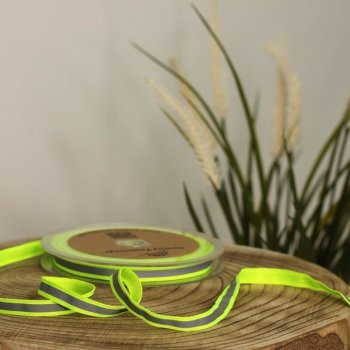 Reflektorband zum Aufnähen - 10 mm breit - neon gelb