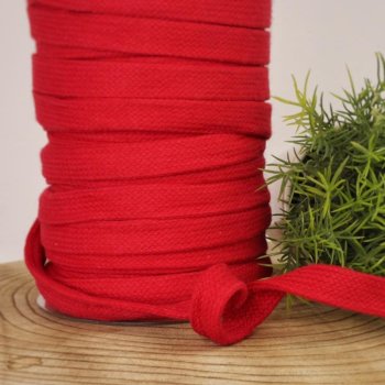 Flachkordel Baumwolle uni - 20 mm breit - rot