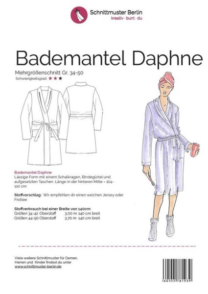 Papierschnittmuster Schnittmuster Berlin - Bademantel Daphne