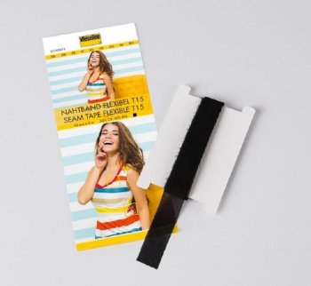 Vlieseline - Nahtband Flexibel - 15 mm schwarz (1 Packung...