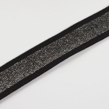 elastisches Band / Stripe - 3 cm breit - schwarz mit...