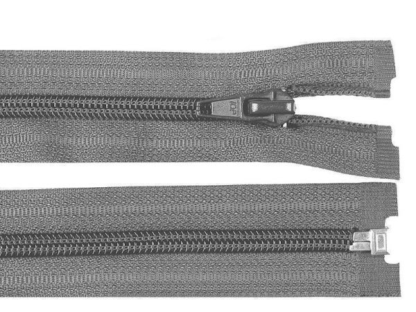 Spiral-Rei&szlig;verschluss Kunststoff 5 mm - L&auml;nge 60 cm - teilbar - grau