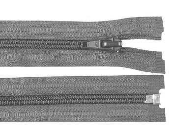 Spiral-Rei&szlig;verschluss Kunststoff 5 mm - L&auml;nge 60 cm - teilbar - grau