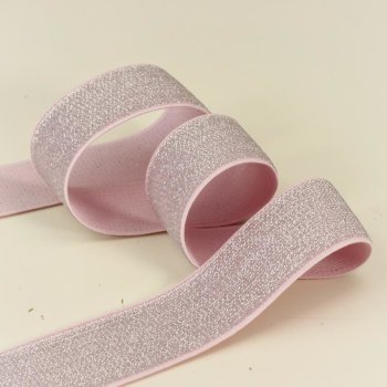 Gürtel Gummiband - 40 mm breit - Glitzer Rosa