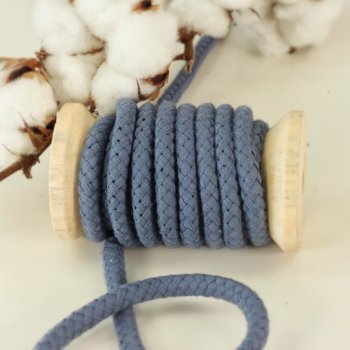 Baumwoll-Kordel geflochten 8 mm jeansblau