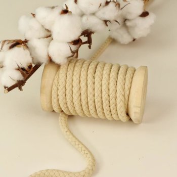 Baumwoll-Kordel geflochten 8 mm beige
