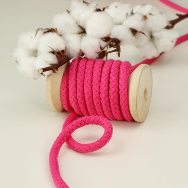 Baumwoll-Kordel geflochten 8 mm pink