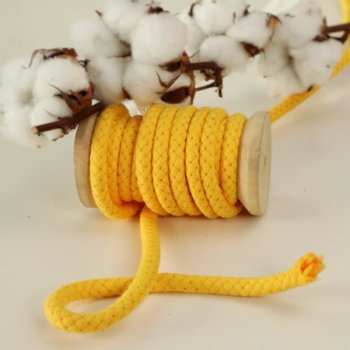 Baumwoll-Kordel geflochten 8 mm gelb
