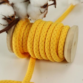 Baumwoll-Kordel geflochten 8 mm gelb