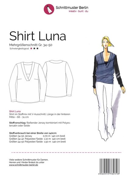 Papierschnittmuster Schnittmuster Berlin - Shirt Luna