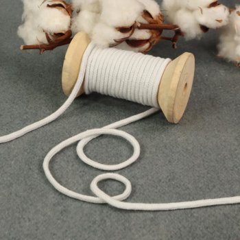 Baumwoll-Kordel - geflochten - 4 mm - weiß