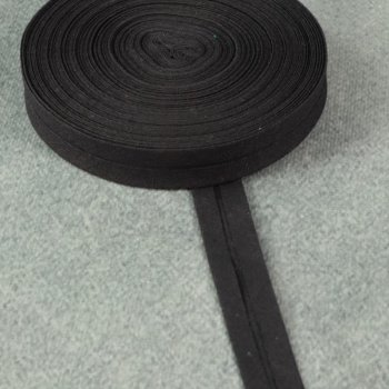 Baumwoll-Schrägband - 20 mm - Schwarz