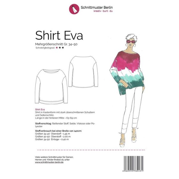 Papierschnittmuster Schnittmuster Berlin - Oversize Shirt Eva