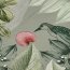 Deko-Baumwolle (mit Satintouch) - Pflanzen in Mintt&ouml;nen &amp; V&ouml;gelchen