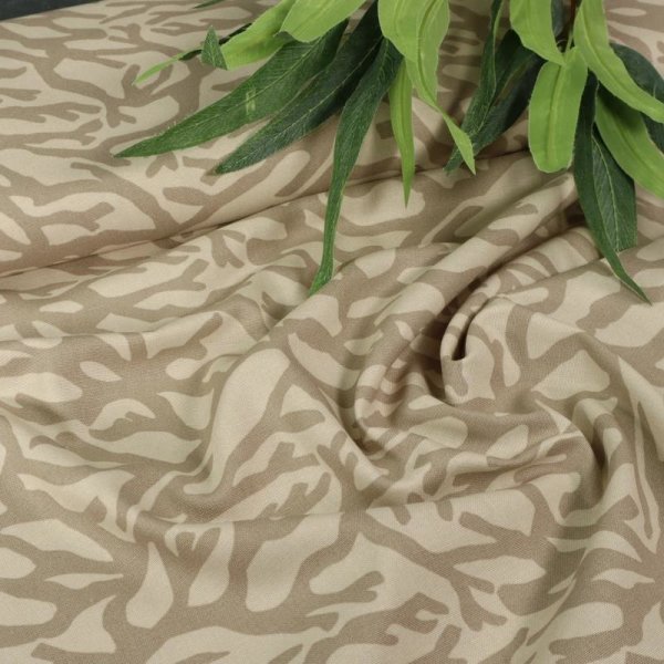 Canvas (Digitaldruck) - Floraler Print - Sand/Beige (1 St&uuml;ck = 1,50 Meter)