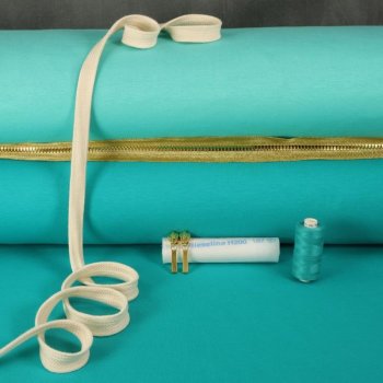 N&auml;h-Paket - Damen-Hoodie Emilea - 2 Farbig / Emerald - Tiffany