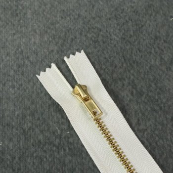 Hosenreißverschluss - 14 cm - weiß