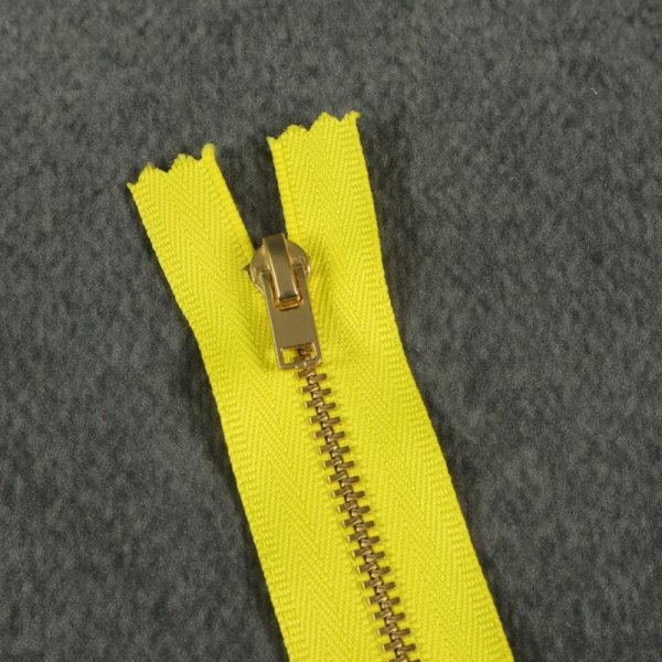 Hosenrei&szlig;verschluss - 14 cm - gelb