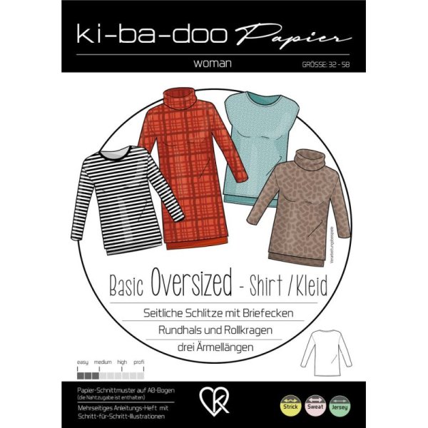 Papierschnittmuster Ki-Ba-Doo - Basic Oversized Shirt/Kleid Damen