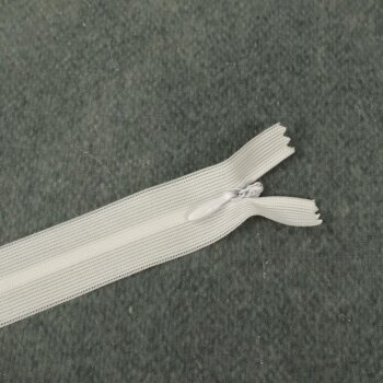 Nahtverdeckter Rei&szlig;verschluss - 30cm - wei&szlig;