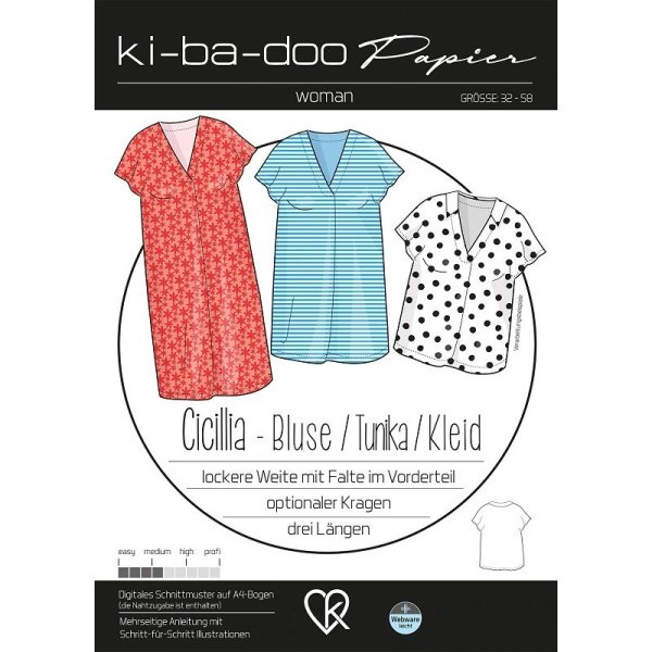 Papierschnittmuster Ki-Ba-Doo - Bluse / Tunika / Kleid Cicillia