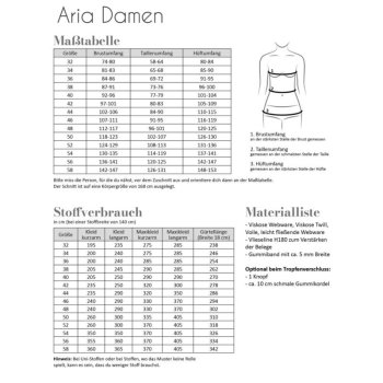 Papierschnittmuster Fadenk&auml;fer - Kleid Aria- Gr. 32...