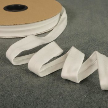 Schr&auml;gband aus Baumwoll-Jersey - 20 mm breit - white
