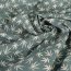 Baumwoll-Popeline - Bambusblatt wei&szlig; auf graublau