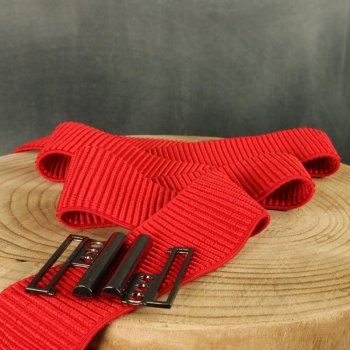 DIY - Taillengürtel - rot / schwarz glänzend