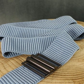 DIY - Taillengürtel - baby blue / schwarz glänzend