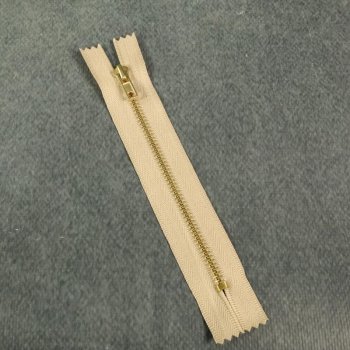 Hosenrei&szlig;verschluss - 16 cm - braunbeige