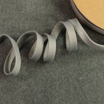 Flachkordel Lurex - 8 mm breit - silber/grau