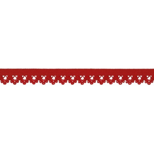 W&auml;schegummi mit Spitze - 1,3 cm breit - rot