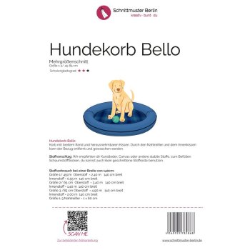 Papierschnittmuster Schnittmuster Berlin - Hundekorb Bello