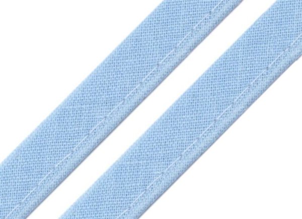 Baumwoll-Paspelband - 10 mm breit - hellblau